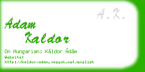 adam kaldor business card